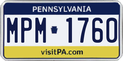 PA license plate MPM1760