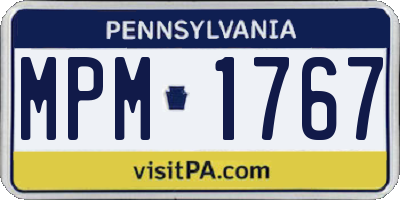 PA license plate MPM1767