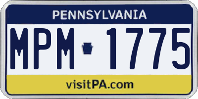PA license plate MPM1775