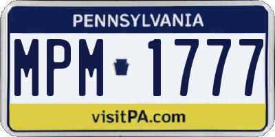 PA license plate MPM1777