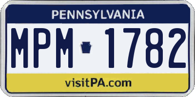 PA license plate MPM1782