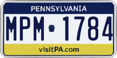 PA license plate MPM1784