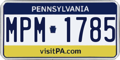 PA license plate MPM1785