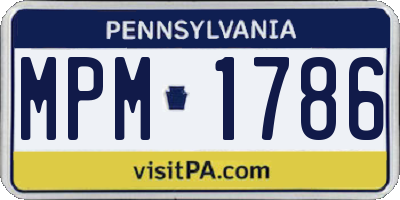 PA license plate MPM1786