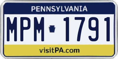 PA license plate MPM1791