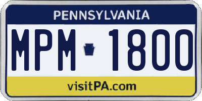 PA license plate MPM1800