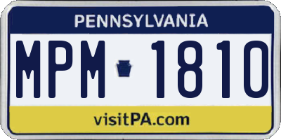 PA license plate MPM1810