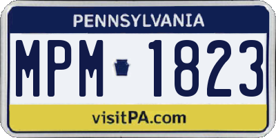 PA license plate MPM1823