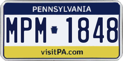 PA license plate MPM1848
