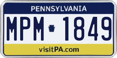 PA license plate MPM1849