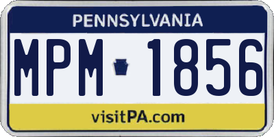 PA license plate MPM1856