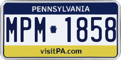 PA license plate MPM1858