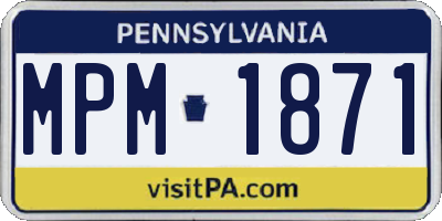 PA license plate MPM1871