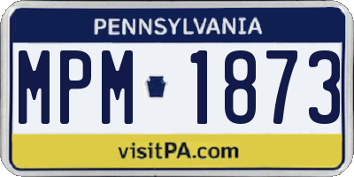 PA license plate MPM1873
