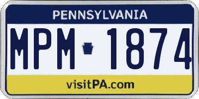 PA license plate MPM1874