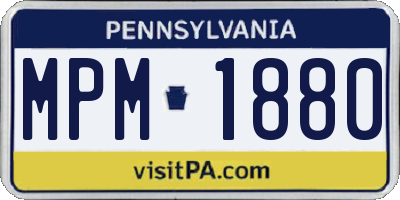 PA license plate MPM1880