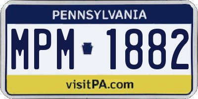PA license plate MPM1882