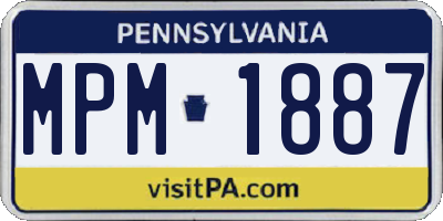 PA license plate MPM1887