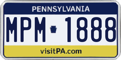 PA license plate MPM1888