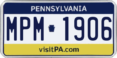 PA license plate MPM1906