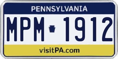 PA license plate MPM1912