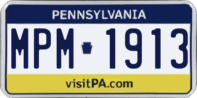 PA license plate MPM1913