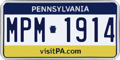 PA license plate MPM1914