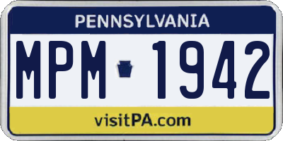 PA license plate MPM1942