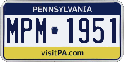 PA license plate MPM1951