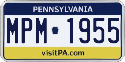 PA license plate MPM1955