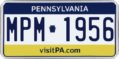 PA license plate MPM1956