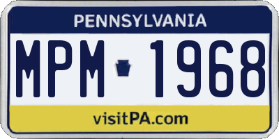 PA license plate MPM1968