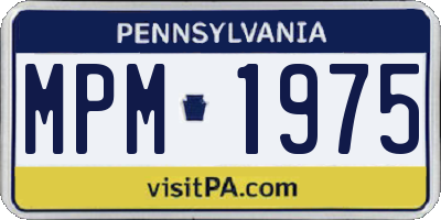 PA license plate MPM1975
