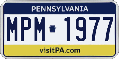 PA license plate MPM1977