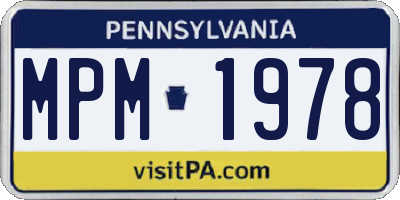 PA license plate MPM1978