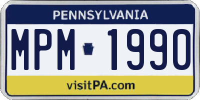 PA license plate MPM1990