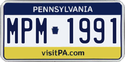 PA license plate MPM1991
