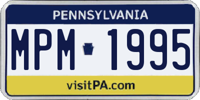 PA license plate MPM1995