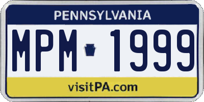 PA license plate MPM1999