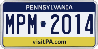 PA license plate MPM2014