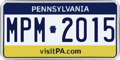 PA license plate MPM2015