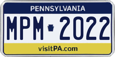 PA license plate MPM2022