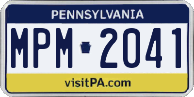 PA license plate MPM2041