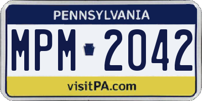 PA license plate MPM2042
