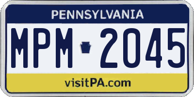 PA license plate MPM2045