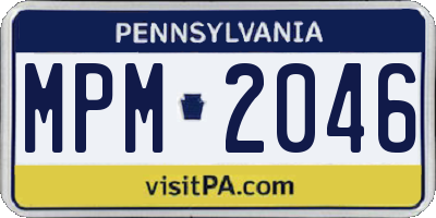 PA license plate MPM2046