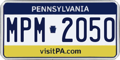 PA license plate MPM2050