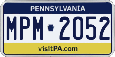 PA license plate MPM2052