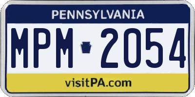 PA license plate MPM2054