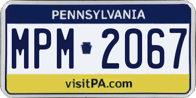 PA license plate MPM2067